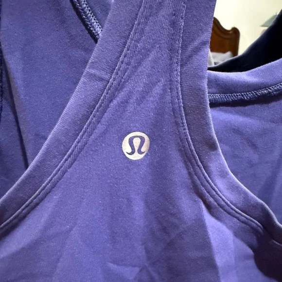 Lululemon Charged Indigo Purple Stretch Curve Hem Scoop Neck Racerback Tank Top - Picture 3 of 6